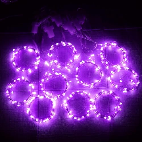 Image of MIRADH 300 LED Fairy Curtain String Lights - USB Powered Remote-Controlled Backdrop, Warm Ambience for Diwali, Navratri, Christmas & New Year Decor, (Purple)