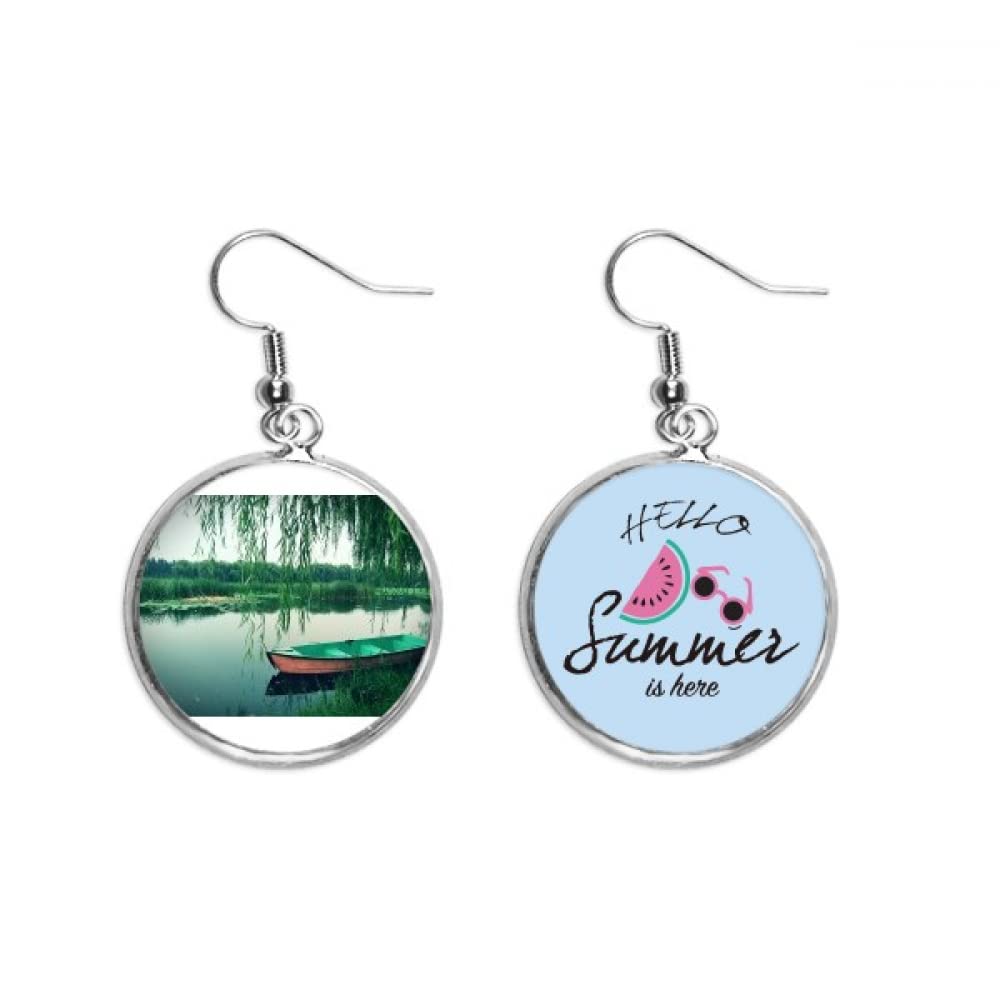 Pendientes de sandía estilo hoja de sauce accesorio de verano para el lóbulo 5
