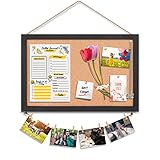 Miratino Cork Board Bulletin Board, 16x11 Inches Wooden Frame Pin Board, Cute Cork Boards for Walls