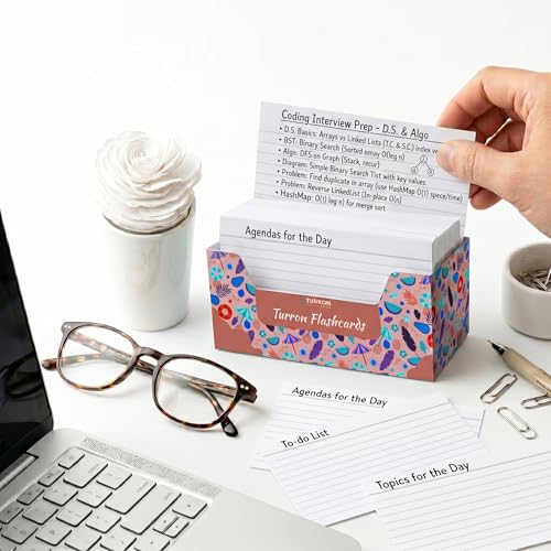 Image of Turron Blank Index Flash Cards (150, White, 3 x 5 Inch, 2-Side Ruled)