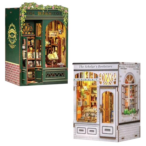 Book Nook Décoration d'Étagère : Puzzle 3D Maison de Poupée pour Salon Cosy