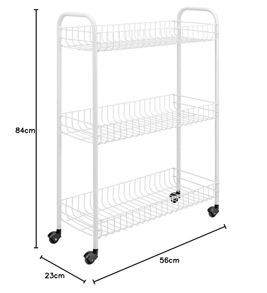 Metaltex Slim 341403 Chariot multiusage 3 tages Blanc 56 x 23x 84 cm