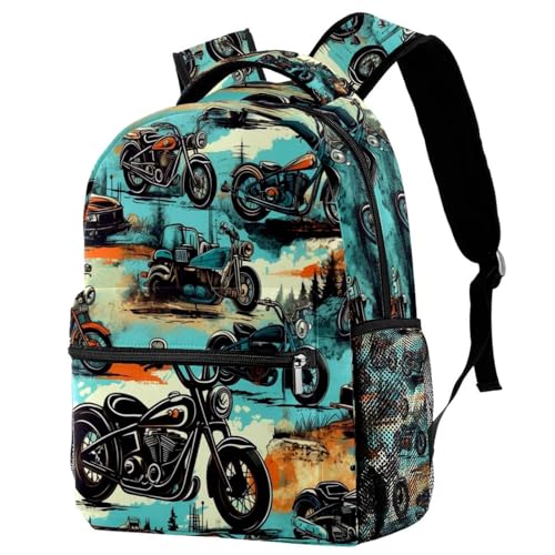 Sac à dos école et voyage vintage pour fille et garçon avec porte-bouteille