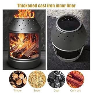 LLZJDDPLY Stufa a Pellet Esagonale, Stufa a Legna Ventilata, Legna/Carbone/Pellet, Adatta per Abitazioni e Ambienti Commerciali