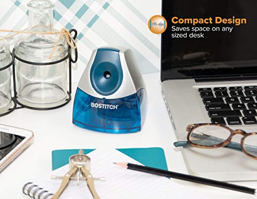 Bostitch Personal Electric Pencil Sharpener, Powerful Stall-Free Motor, High Capacity Shavings Tray, Blue (Eps4-Blue) #TOP4