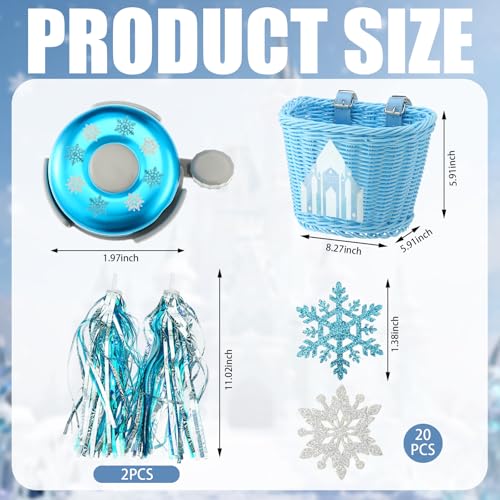 Timtin 27 Pcs Snowflakes Kids Bike Accessories for Girls