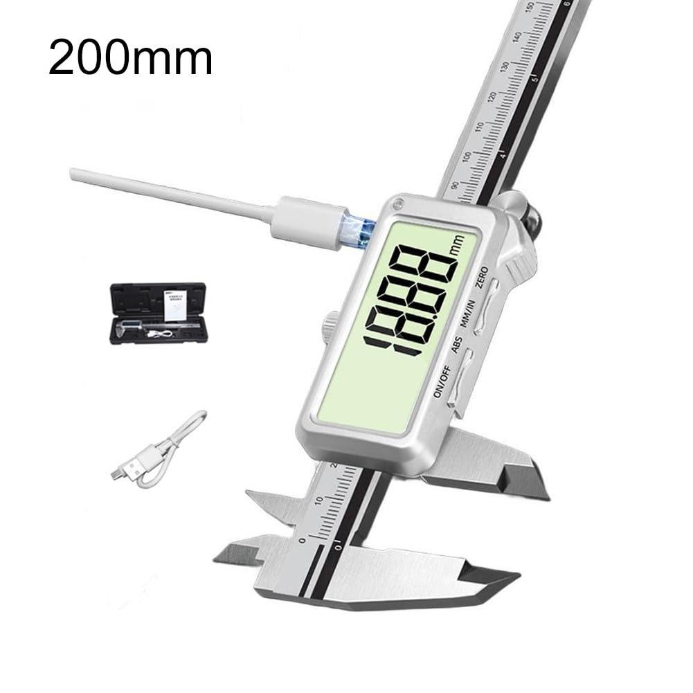 Calibrador digital recargable Vernier de 0,01 mm de precisión USB, carga para regla de acero inoxidable, medición industrial, 150 mm