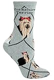 Yorkshire Terrier Dog Gray Large Cotton Socks