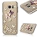 Galaxy S7 Case (Not for Edge) - Mavis's Diary 3D Handmade Bling Crystal Lovely Butterfly Flowers with Shiny Sparkle Rhinestone Diamonds Design Clear Hard PC Cover for Samsung Galaxy S7 (2016)