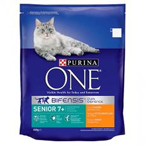 Purina ONE Croquettes au Poulet et aux céréales pour Chat sénior, 3 kg (Lot de 4 Paquets)