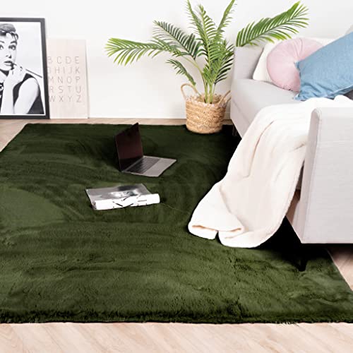 FRAAI | Home & Living Hochflor Teppich - Comfy Grün - 200x290cm - Shaggy, Einfarbig - Modern,...