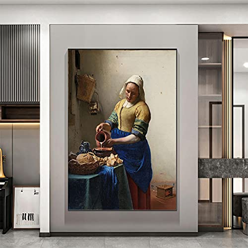 De Melkmeisje Door Johannes Vermeer Vrouw Beroemde Canvas Schilderij Posters Prints Wall Art Foto Woonkamer Decor… - Image 6
