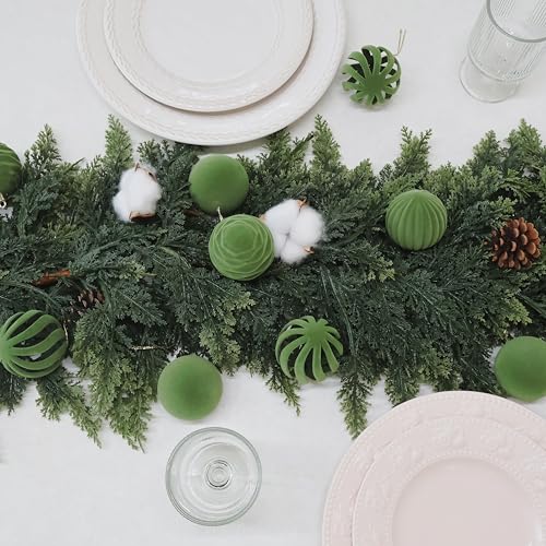 Image of 6inch Big Velvet Christmas Ornaments for Xmas Trees, 2 pcs Flocked Christmas Balls Sets for Holiday Decor