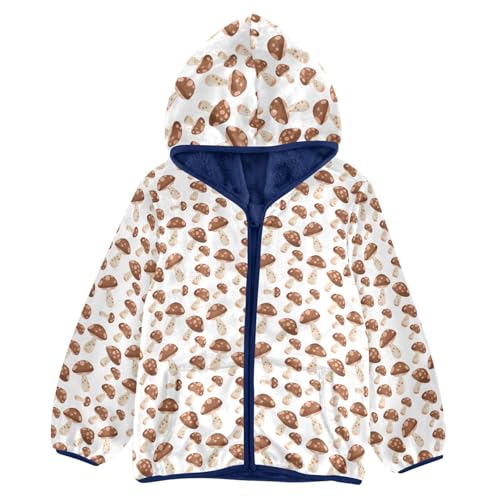 Mushroom Boys Fleece Coat,Children's Zip-Up Hoodie Jacket,Baby Warm Fashion Outerwear 3-10T,A113376