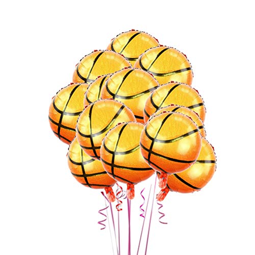 BESTOYARD 10 globos de baloncesto de 45 cm, lámina de aluminio, para fiestas de cumpleaños, deportes, baloncesto, temática de fiesta, decoración Cover