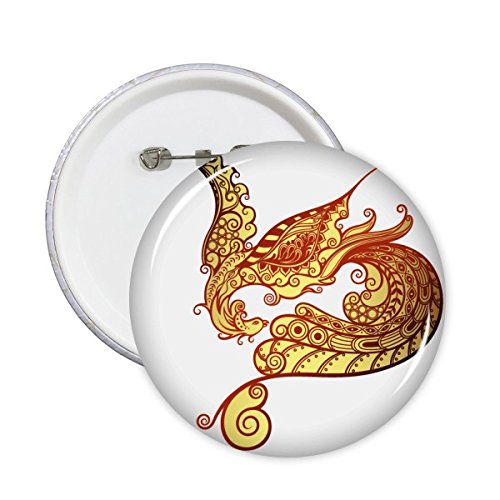Badge bouton rond motif phoenix pour sublimer vos vestes en jean et sacs en tissu