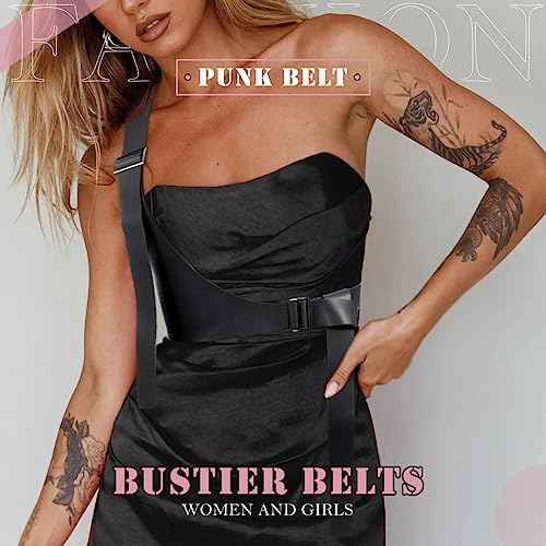 BODIY Punk Rock Belt Black Pu Leather Fashion Waist Belt Gothic Costume Cosplay Rave Accessory Waist Belts for Women3