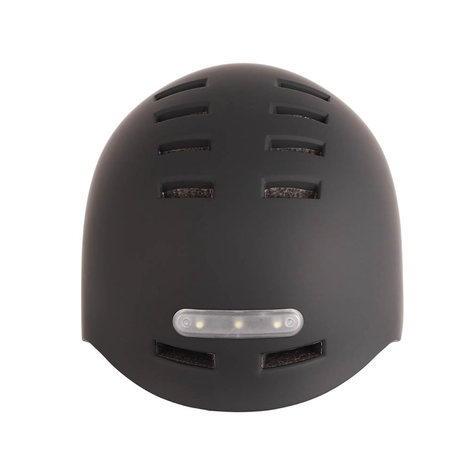 Dilwe LED-Licht-Fahrradhelm, PC-EPS-Fahrradhelm mit Wiederaufladbarem USB-Frontscheinwerfer und 3-Modus-Rücklicht, Verstellbar, M 54 Bis 57 cm, L 58 Bis 61 cm, für Radfahren, Skateboarden (Black #38)