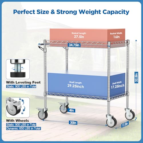 Leteuke-Utility-Tool-Carts-with-Wheels-900LBS-Capacity-Heavy-Rolling-Cart-with-Hand-Outdoor-Grill-Table-Stand-for-Blackstone-Griddle-Ninja-Grill-Pizza-Oven-Table-BBQ-Kitchen-Chrome Leteuke Utility Tool Carts with Wheels 900LBS Capacity Heavy Rolling Cart with Hand Outdoor Grill Table Stand for Blackstone Griddle Ninja Grill Pizza Oven Table BBQ Kitchen Chrome