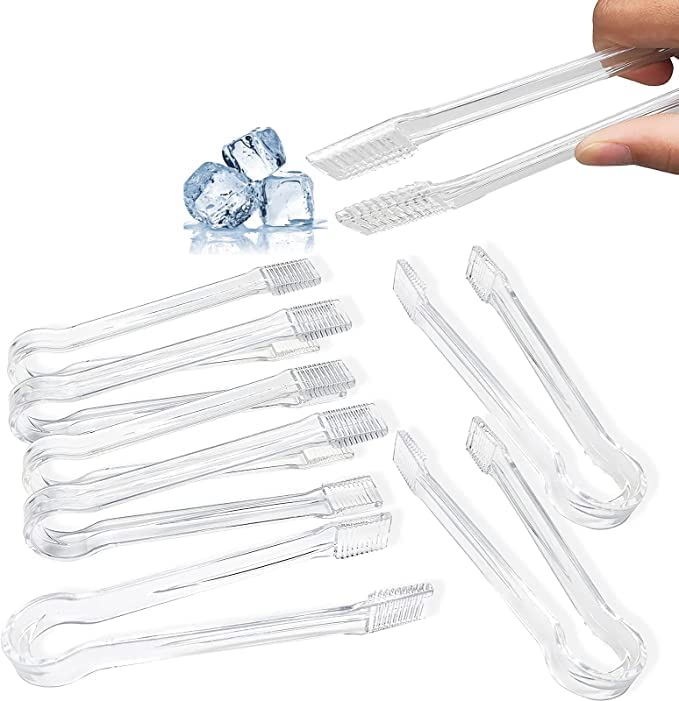 CLINESHULUM Plastic Tongs for Serving Bulk, 8pcs Disposable Serving Utensils Tongs, Heavy Duty Plastic Salad Tongs for Kitchen Buffets BBQ Events Catering Party Weddings and Everyday Use