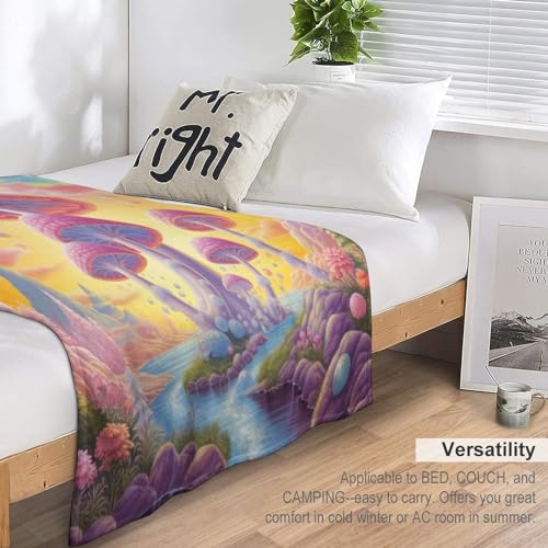 Couverture polaire champignons couverture en flannel douce lit moelleux et chaud - 6