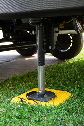 Image of Camco Extra Large Stabilizer Jack Pads - Helps Stop RV Jacks from Sinking into Soft Ground - Includes Rope Carry Handles & Each Measures 17 inch x 15 inch x 1 inch - Crafted of Heavy-Duty Polymer - 2-Pack (44545)