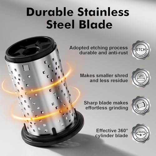 Image of GDL Cheese Grater Hand Crank, Kitchen Rotary Grater Handheld, Dishwasher Safe Parmesan Cheese Grater with Stainless Steel Blade for Hard Cheese,Chocolate,Nuts, Black