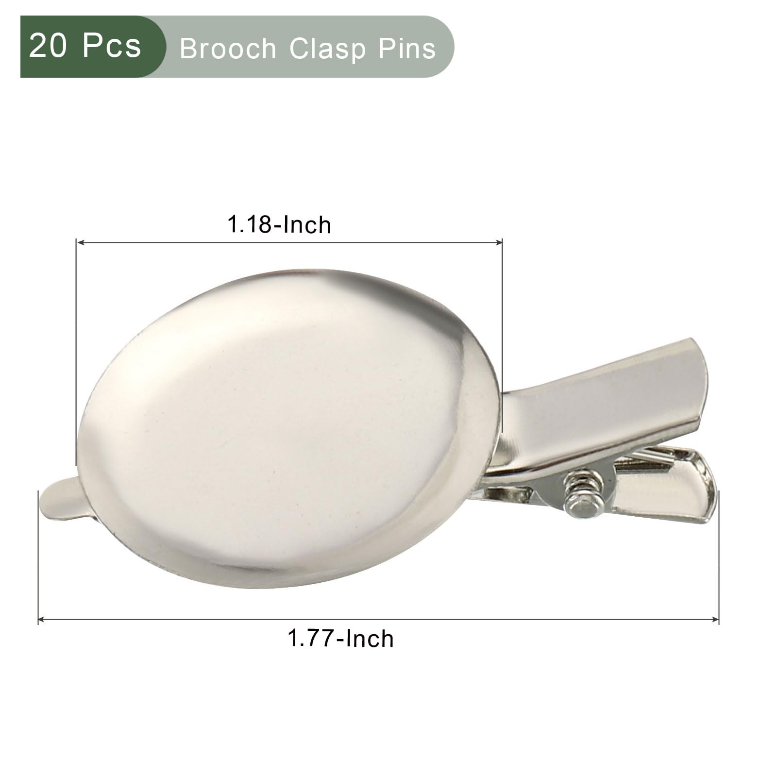 YOKIVE 20 Pcs Brooch Clasp Pins, Disc Base Blank Trays Clips, Sewing Badges Craft, Great for Art Home, Shop - Image 2