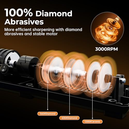 Kitchen Professional Electric Knife Sharpener: 3-Stage 100% Diamond Abrasives Knife - image 3