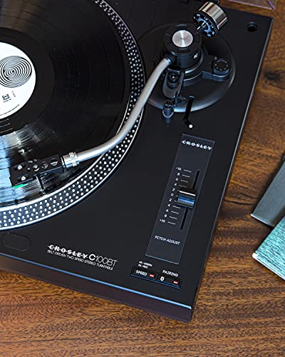 Image of Crosley KT100BT-BK Record Player with S100 Speakers, Black