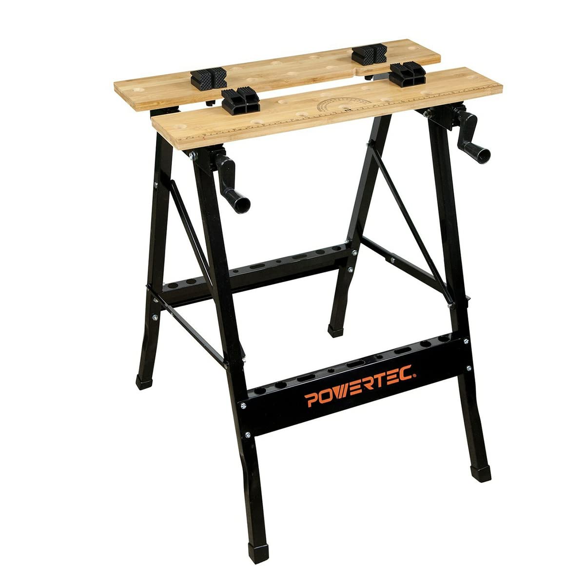 POWERTEC MT4006V Deluxe Bamboo Workbench Top | Portable Project Center and Vise Tool w/4 Bench Dogs