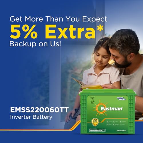 Image of Eastman EMSS220060TT | Tall Tubular | 220 AH Inverter Battery |Warranty 60 (36+24) Months for Home & Office