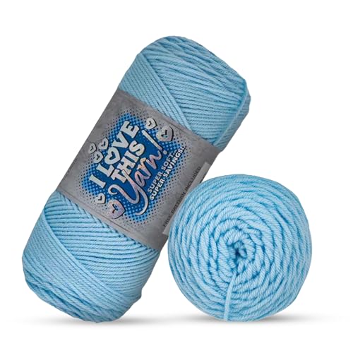 Image of Hobby Lobby I Love This Yarn, 100% Acrylic, 70 Soft Blue | 4 Medium Weight, 355 Yards Per Skein, For Crocheting & Knitting