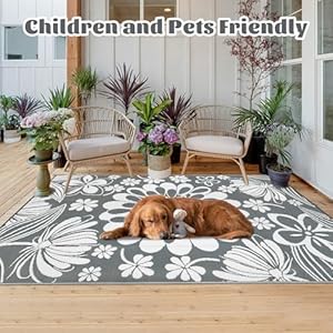 Ileadingoutdoorplasticstrawrug6x9ftfunnyfloralstylereversiblepatioarearugswaterproofnonsheddingportablecarpetsforrvoutsidedeckpoolbeachpicniccampinggrey  Urban Country Home Decor Ileading outdoor plastic straw rug 6x9ft funny floral style reversible patio area rugs waterproof non shedding portable carpets for rv outside deck pool beach picnic camping grey  urban country home decor