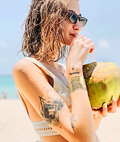 CASDAN 1PCS Cuff Bangle Bracelet for Women Open Wide Wire Bracelets Gold Wrist Cuff Wrap Bracelet4