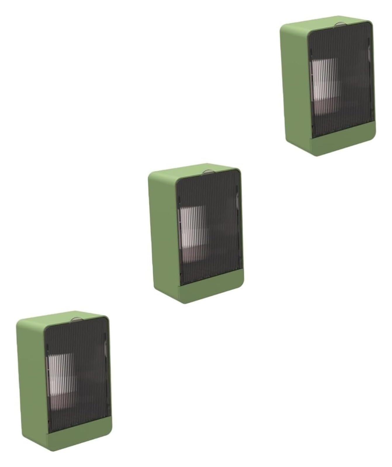 Jabonera con Drenaje, Soporte montado en la Pared, Barra de Caja 3 uds, Tira Montaje magnético for fácil Limpieza(Green)
