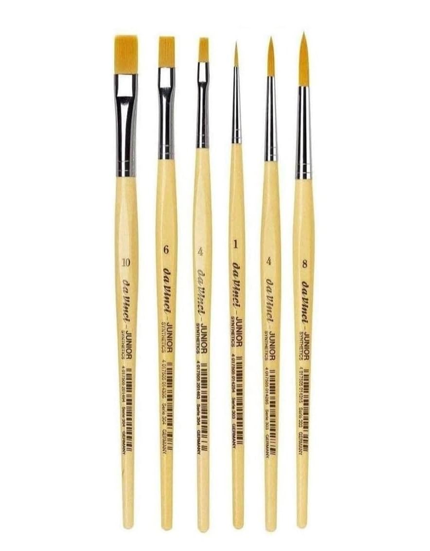 Davinci GH303 Junior Synthetics Malerpinsel, rund Serie 303, Größe, 1, 4, 8. und Davinci GH304 Junior Synthetics Malerpinsel, flach Serie 304,Größe 4,6,10