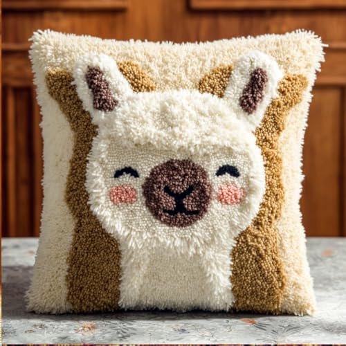 Kit de fabricación de alfombras y cojines con cierre de gancho de alpaca 43x43cm