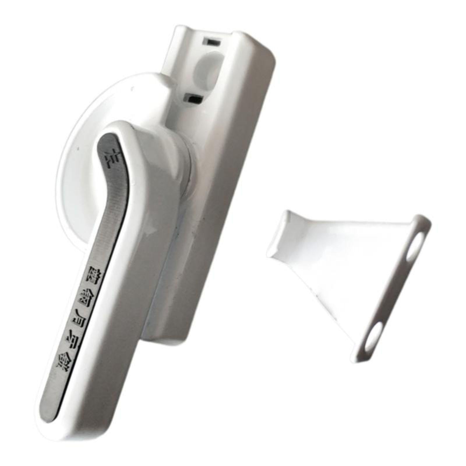 pane Lock Half-Moon Security Lock Sliding pane Handle Alabaster PVC White Left Short Hook-image-38