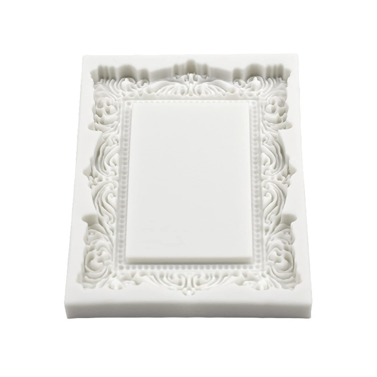 NEWFT 3D Bakeware Tools Sugarcraft Mould Cake Mold Vintage Frame Shape for Baking Lover Food-grade Silicone