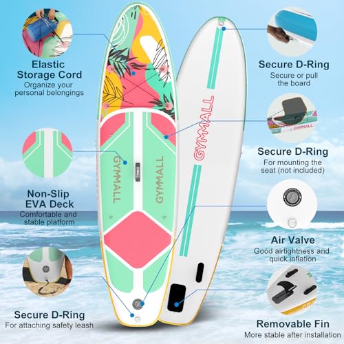 Image of Paddle Board, Inflatable Stand Up SUP Paddle Boards for Adults & Youths of All Skill Levels, Wide & Non-Slip Deck Design Blow Up Paddleboards with Premium Accessories & Storage Bag