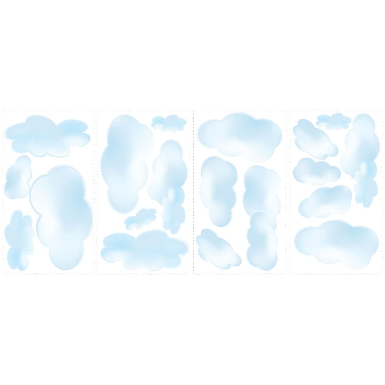 RoomMates RMK1250SCS Blue Clouds Peel and Stick Wall Decals
