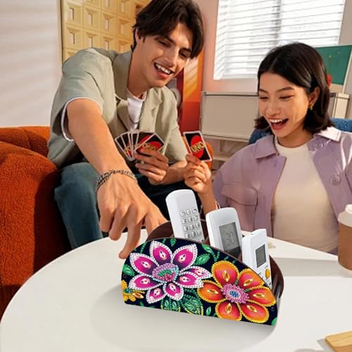 Image of MVVMTOP Diamond Painting Art Kit Organizer Box, Flower DIY Special Shape Diamond Partial Mosaic Handmade Making Kit Organizer Box, Modern Home Dining Living Room Table Top Decor Art Decoration