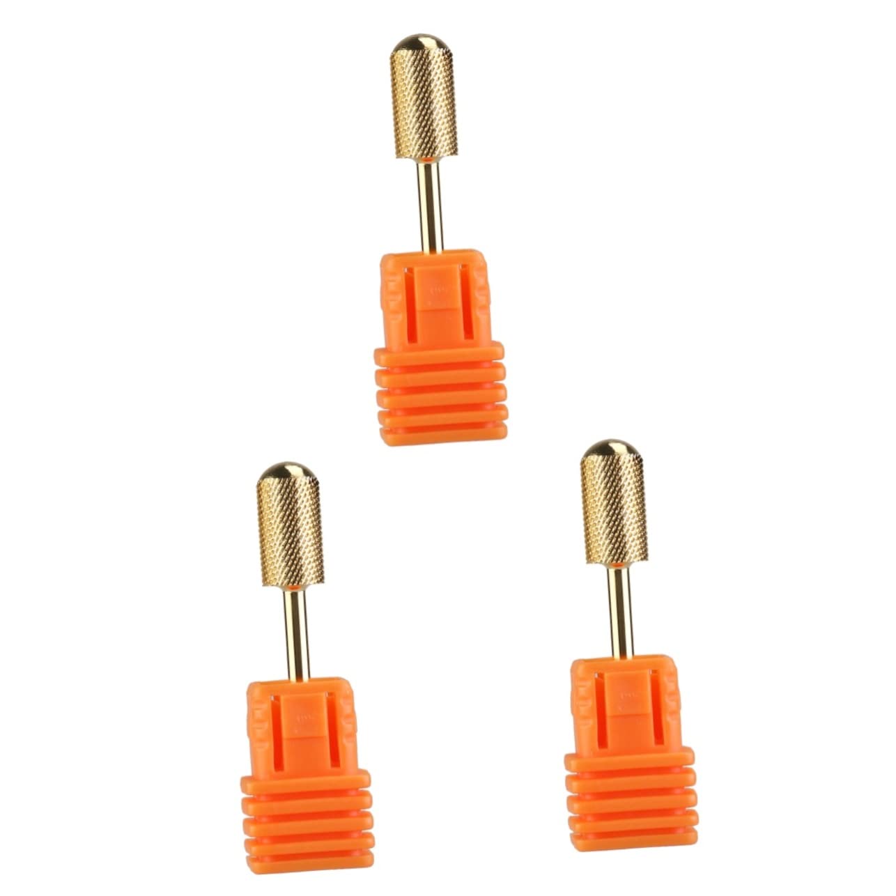 Healeved 3pezzi Carbide Nail Drill Bit Replacement Testina Tungsteno Dorato Per Unghie Elettriche Punta Fine Per Manicure Professionale e Uso Domestico