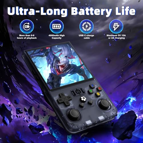 Image of R36MAX Retro Handheld Game Console, Retro Gaming Console with 64G Built-in 18000+ Classic Games, 4.0 Inch 720x720 IPS Screen, Portable Handheld Linux System, 4000mAh Battery (Gary)