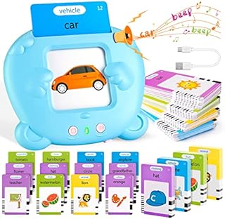 Talking Flash Cards Educational Toys - for 2 3 4 5 6 Year Old Toddlers Boys Girls, 224 Words Flashcards Audible Preschool Learning Machine, Montessori Sensory Reading Toy Gifts for Kids Birthday