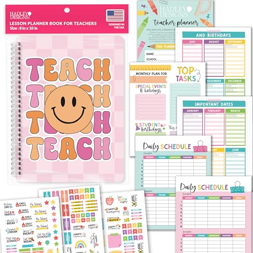 Planificateur de leçons pour enseignants non daté au style rétro pour l'année scolaire