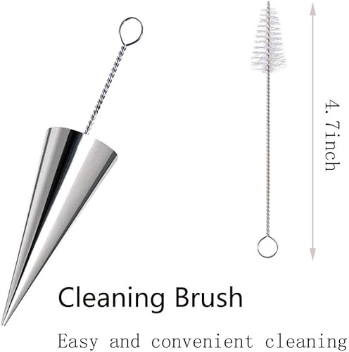 Miniatura 3 de Tinfol - Paquete de 20 moldes de cuerno de crema, moldes de cuernos de crema de 5.5 pulgadas, tubos de cannoli Lady Lock de acero inoxidable, molde