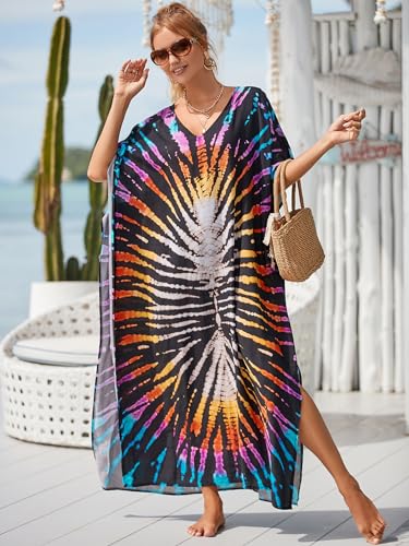 Image of Kaftan Dresses for Women Plus Size Bathing Suit Cover up Caftan Maxi Beach Dresses