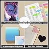 A5 Leather Lined Journal Notebook, 200 Pages Hardcover Executive Notebook for Office School Note Taking, Thick Writing Paper Daily Journal with Bookmarks/Indexes, Cat Girl Blue Neon Anime - Image 5